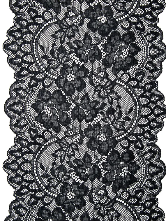 03-275 Кружево эластичное 22,5 см, черный