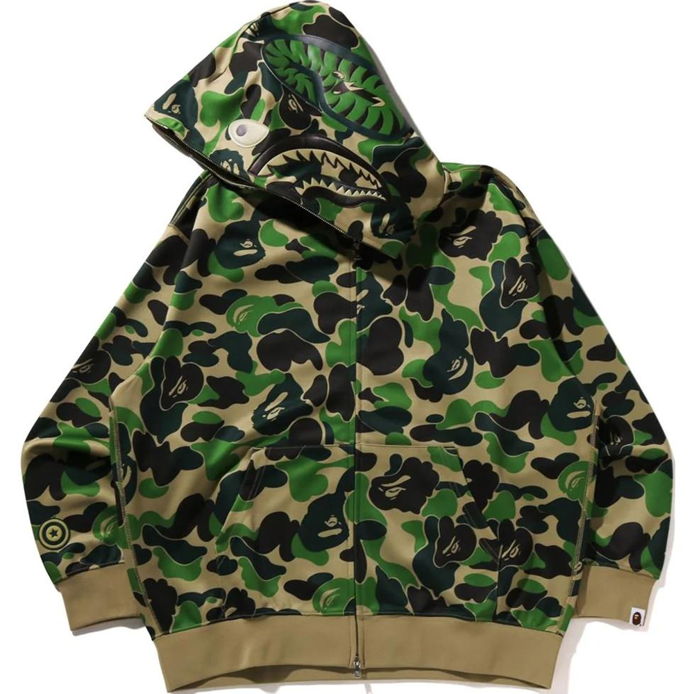 A Bathing Ape Abc Camo Rayon Relaxed Fit Shark Full Zip Худи зеленый