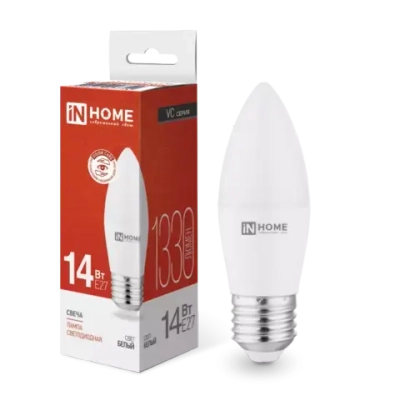 Лампа светодиодная LED-СВЕЧА-VC 14Вт E27 4000K 1330Лм IN HOME