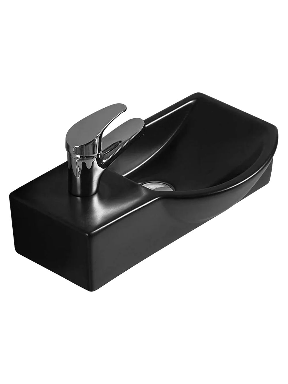 Раковина подвесная (матовая черная)  WeltWasser WW AISBACH 7940 MT-BL L 400х220х120