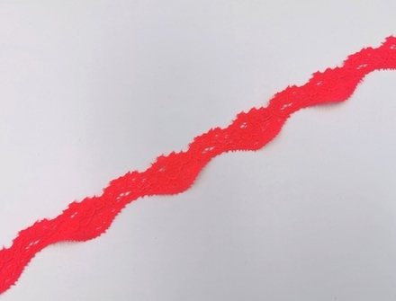 Эластичное кружево, 2,5 см, арбузно-красное, (Арт: UEK-0005), м