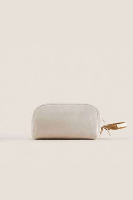 ZARA HOME КОЖАНАЯ СУМКА ДЛЯ УХОДА, ЭКРЮ/БЕЛЫЙ
