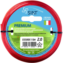Леска для триммера "SIAT PREMIUM" 555005, армированная, сечение звезда, 2мм, 15м (555005)