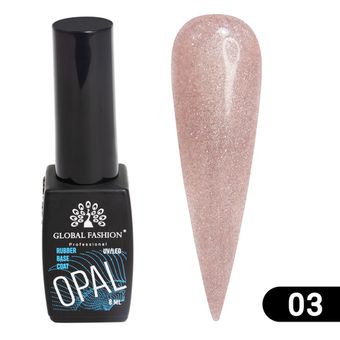 КАУЧУКОВАЯ БАЗА DISCO OPAL СВЕТООТРАЖАЮЩАЯ GLOBAL FASHION 8 МЛ, 03