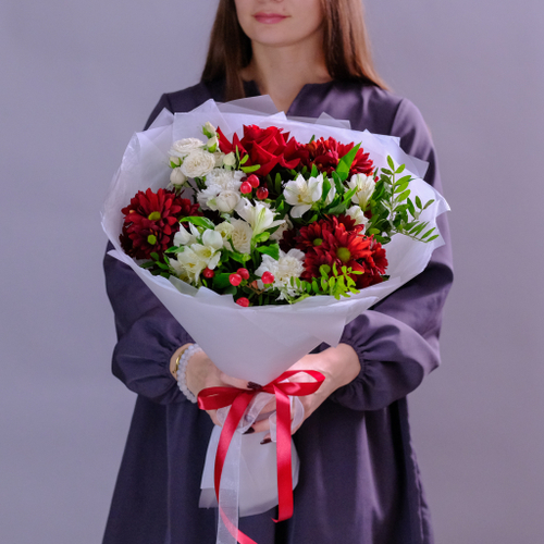 Купить Классический букет с французской розой #100