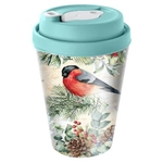 Стакан с крышкой 420мл с декором с клапаном Снигири, Зеленый