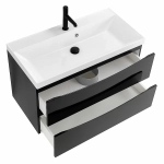 Тумба с раковиной Belbagno MARINO 80 2C-SO/BB800/450-LV-MR-AST Nero Lucido