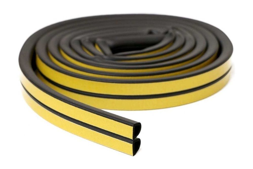 Уплотнитель профиль D черный 12х14 мм (20м в рул двойной)