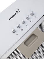 Вытяжка кухонная MACBI S-BOX-60A1 (WHITE) белый, D120мм. 850 м3/ч, полновстраиваемая, мотор 70Ватт, металл 60см, кнопочное управл.