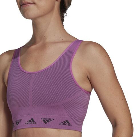 Теннисный бюстгальтер Adidas Aeroknit Bra - semi pulse lilac/carbon