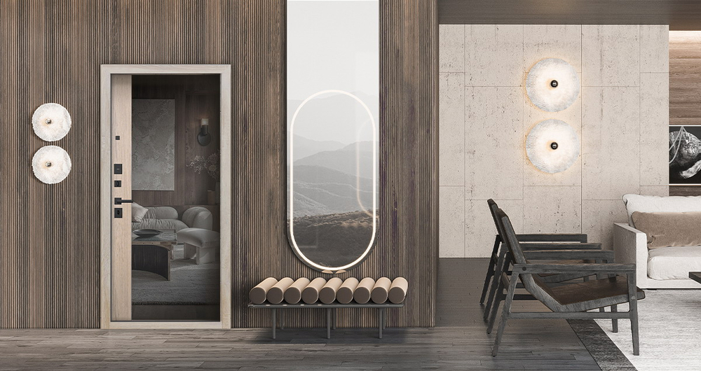 Стальная дверь  "Беркут" с зеркалом