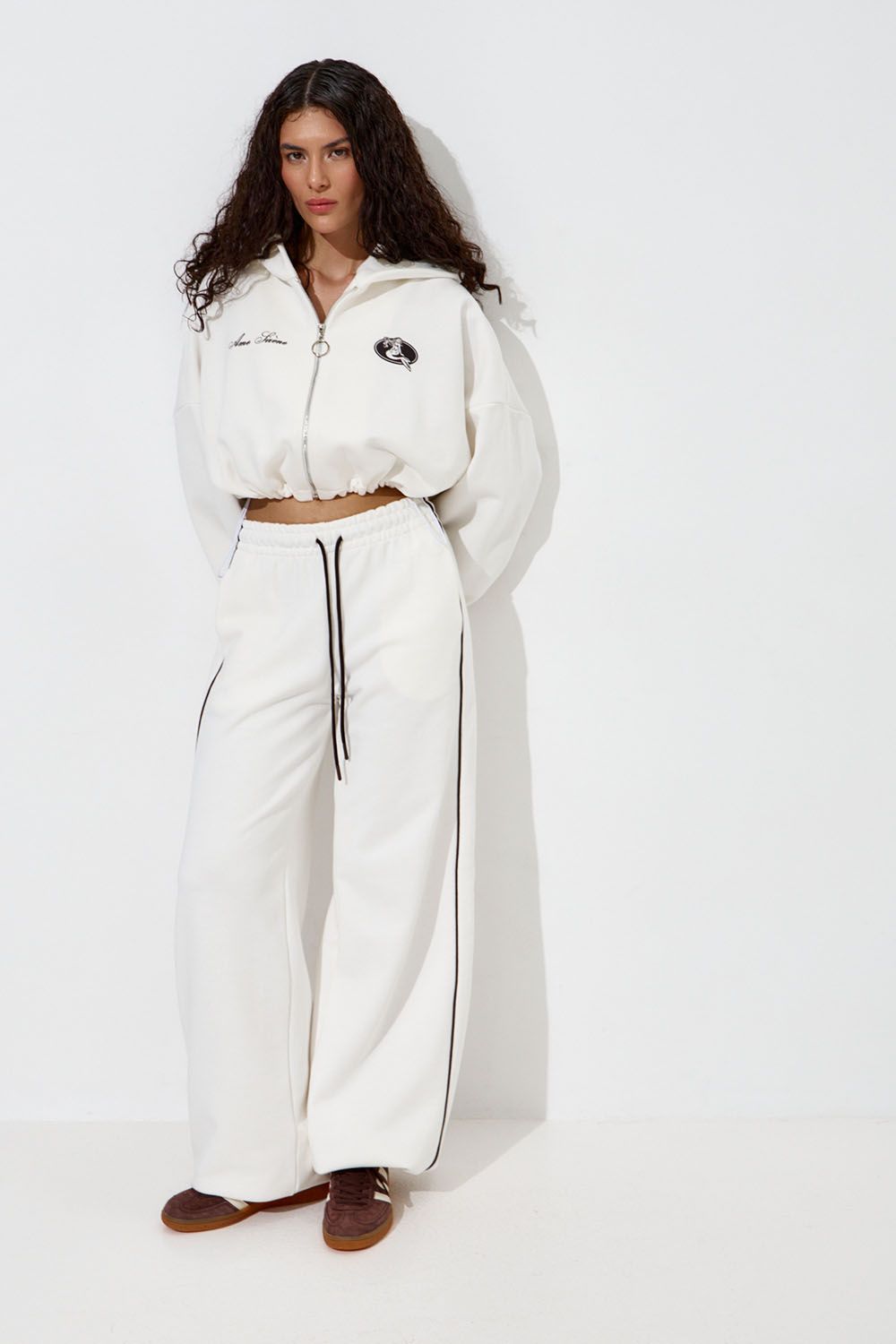 Худи укороченное "Âme Sirène" кремового цвета