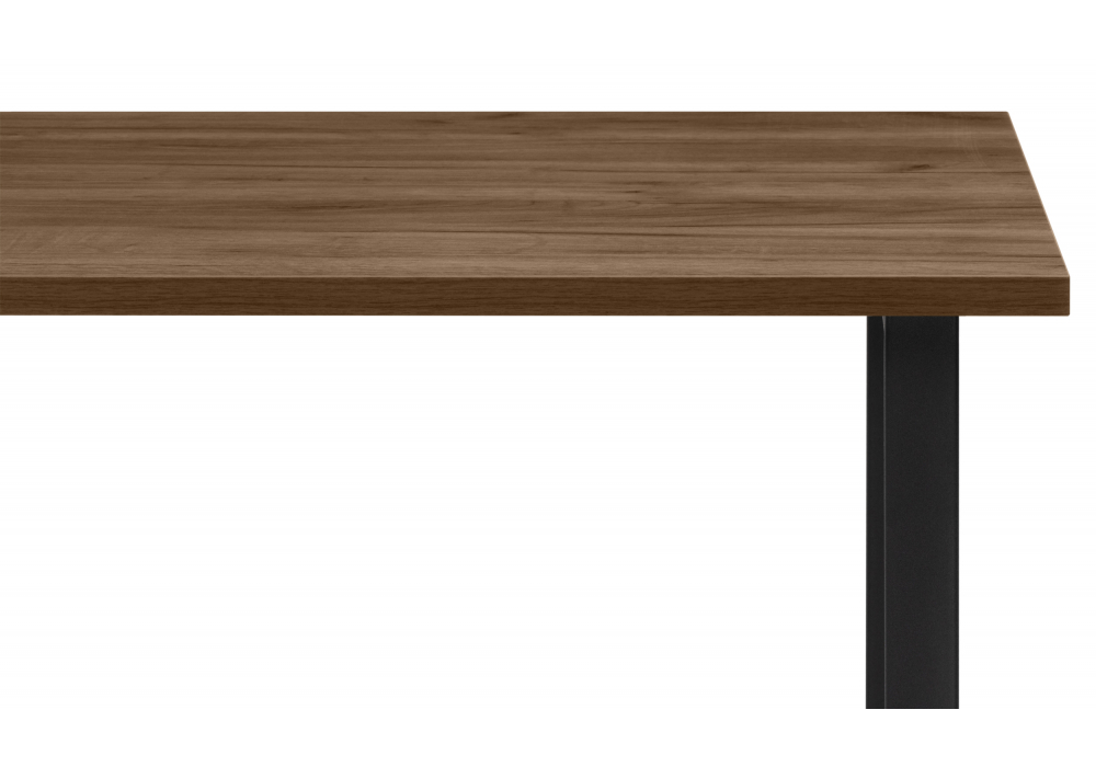 Стол деревянный Woodville Лиман 140 х 80 дуб крафт табачный, черный матовый, ножки черные