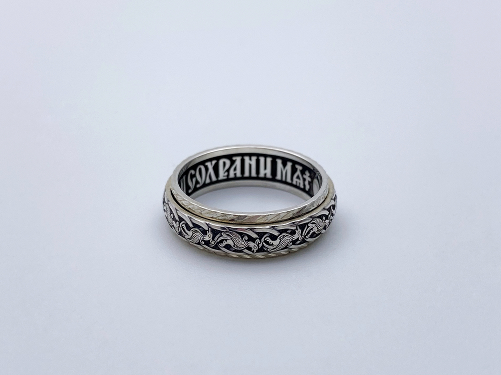 Кольцо из серебра/Чернение