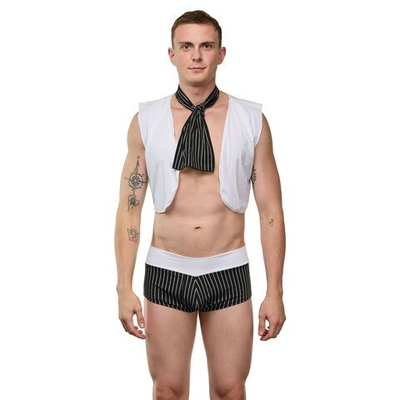 Мужской костюм «Синдбад» (Размер: S-M) (Цвет: черный с белым)