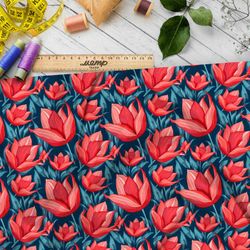 Ткань премиум Оксфорд 600D мелодия тюльпанов