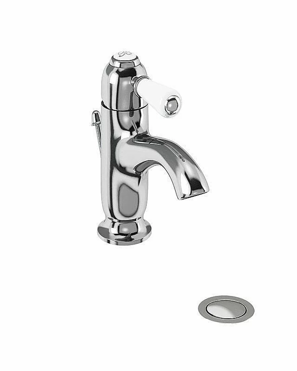 Смеситель для раковины Burlington Chelsea CH22 хром/ручка белая