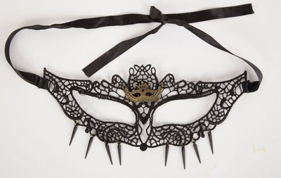 Кружевная маска с шипами по низу (Цвет: черный)