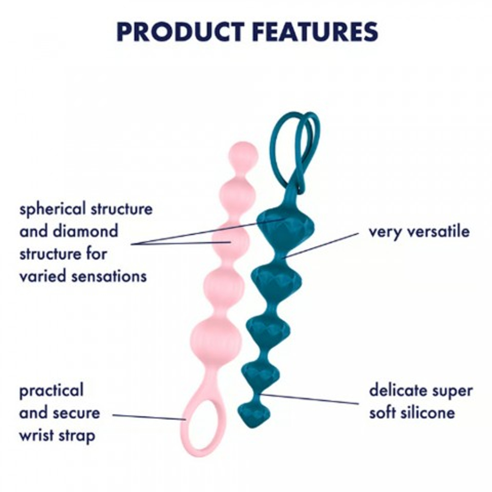 Набор анальных стимуляторов Love Beads от Satisfyer разноцветные (2 шт)