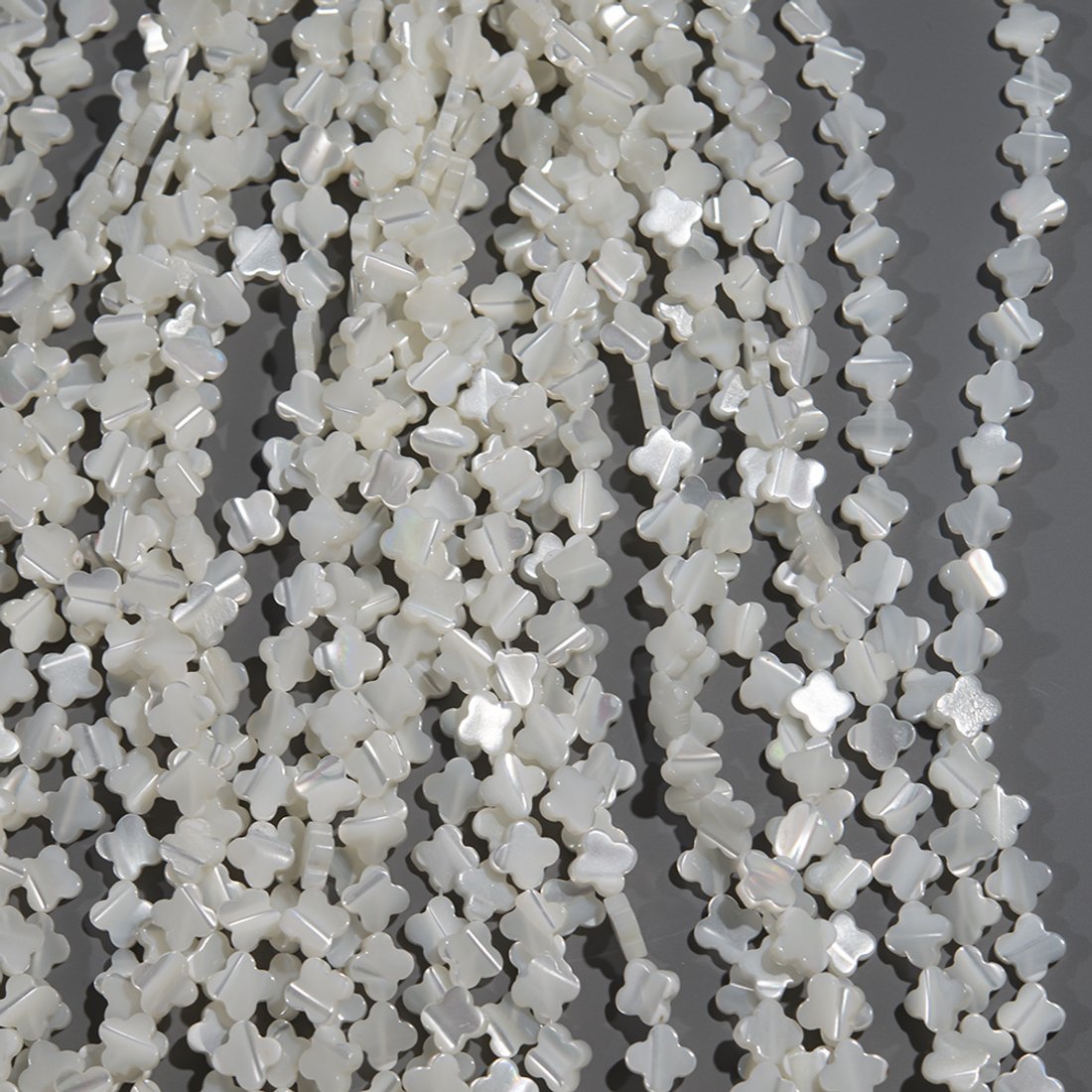 Перламутр морских ракушек, клеверы, 8,3мм, белый