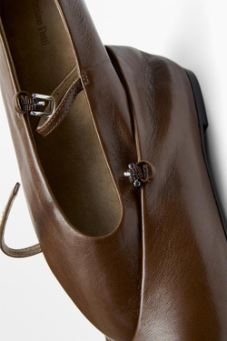 Massimo Dutti Балетки из мягкой кожи, коричневый