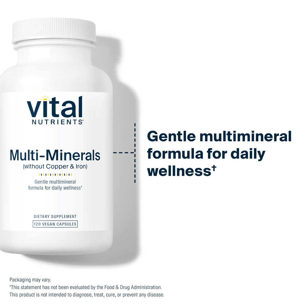 Vital Nutrients, Мультиминералы (без меди и железа), 120 веганских капсул