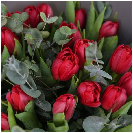 Тюльпаны с эвкалиптом