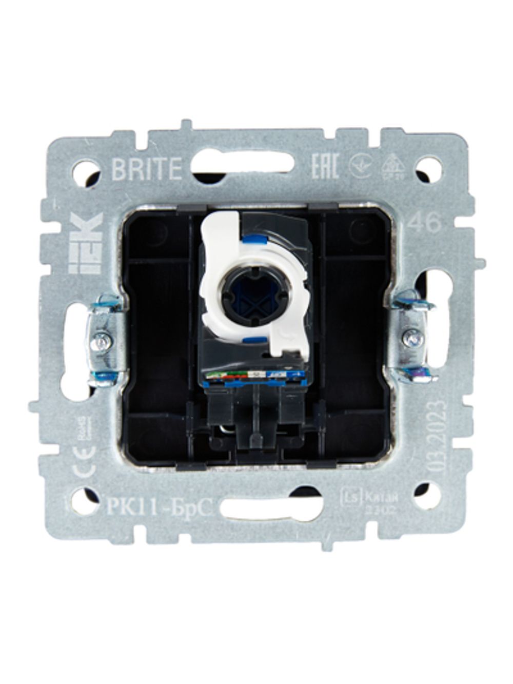BRITE Розетка компьютерная RJ45 кат.6 РК11-БрС сталь IEK