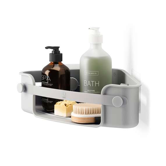 Органайзер для душа угловой flex adhesive, серый