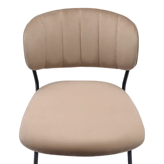 Стул Eirill, светло-коричневый велюр с черными ножками