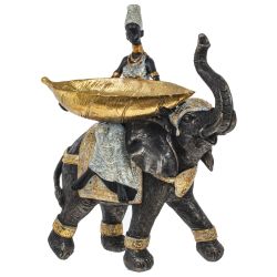 GAEM Фигурка декоративная "Африканка на слоне", L33 W16 H37 см