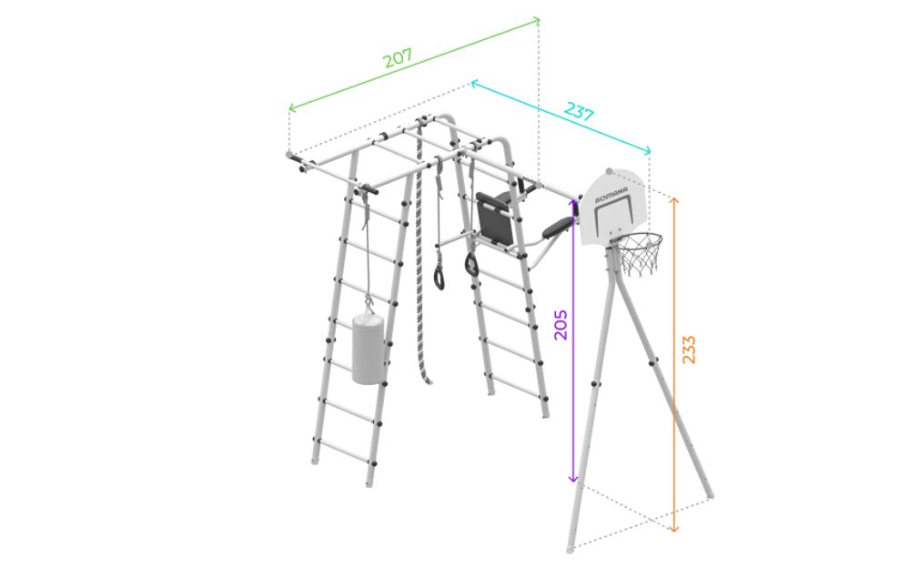 ROMANA Спорт (желтый/серый) (с цепными качелями)