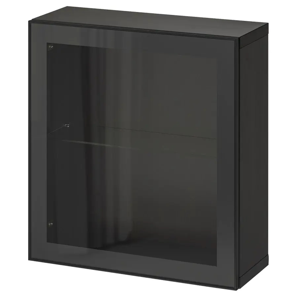 Настенный шкаф - IKEA BESTÅ/BESTA, 60x22x64 см, черный, БЕСТО ИКЕА