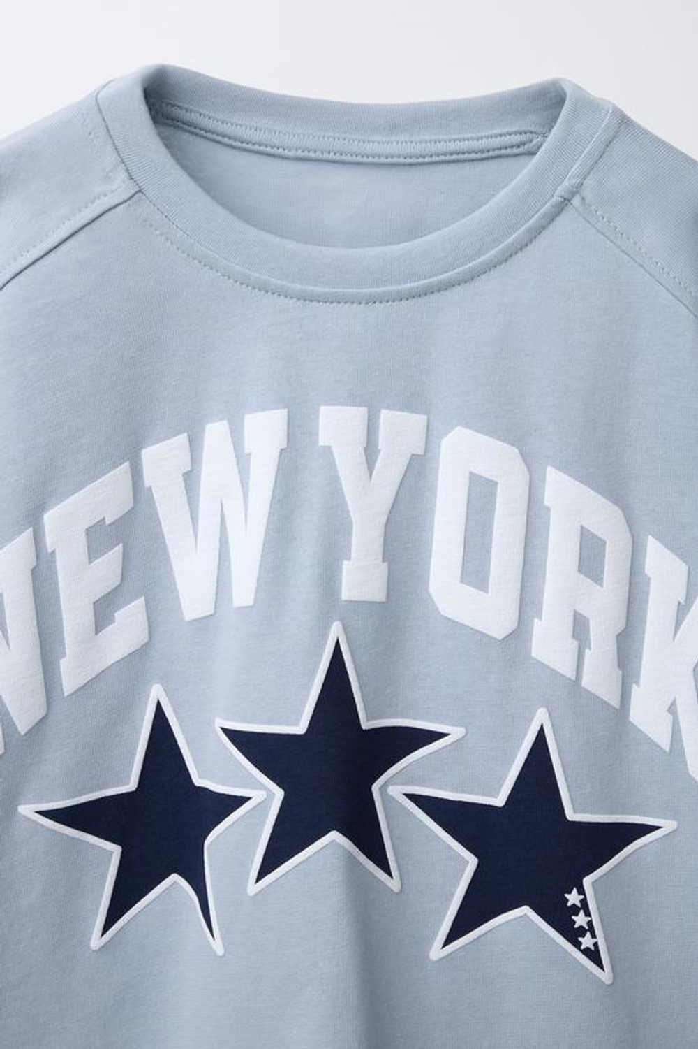 ZARA ФУТБОЛКА С НАДПИСЬЮ, СИНИЙ