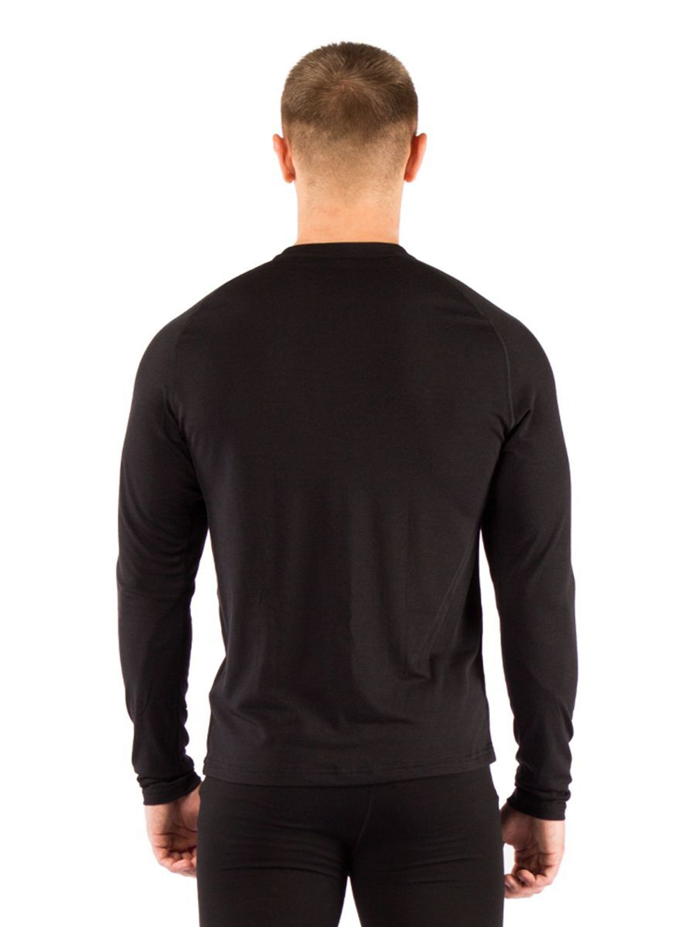 Термофутболка мужская Lasting Atar, длинный рукав, шерсть 160, черная, M