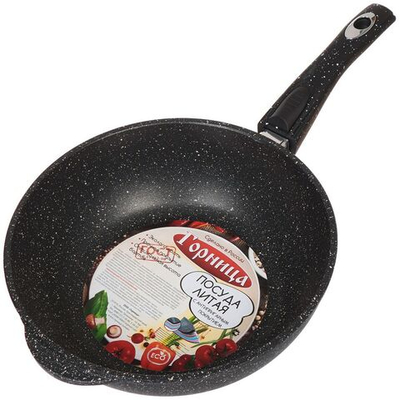 Сотейник алюминий, 26 см, антиприг, Горница, Гранит, ст2612аг, съем руч