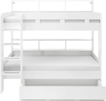 Кровать 90х200, Гаус, двухъярусная для детей, с ящиком, белый, Dipriz
