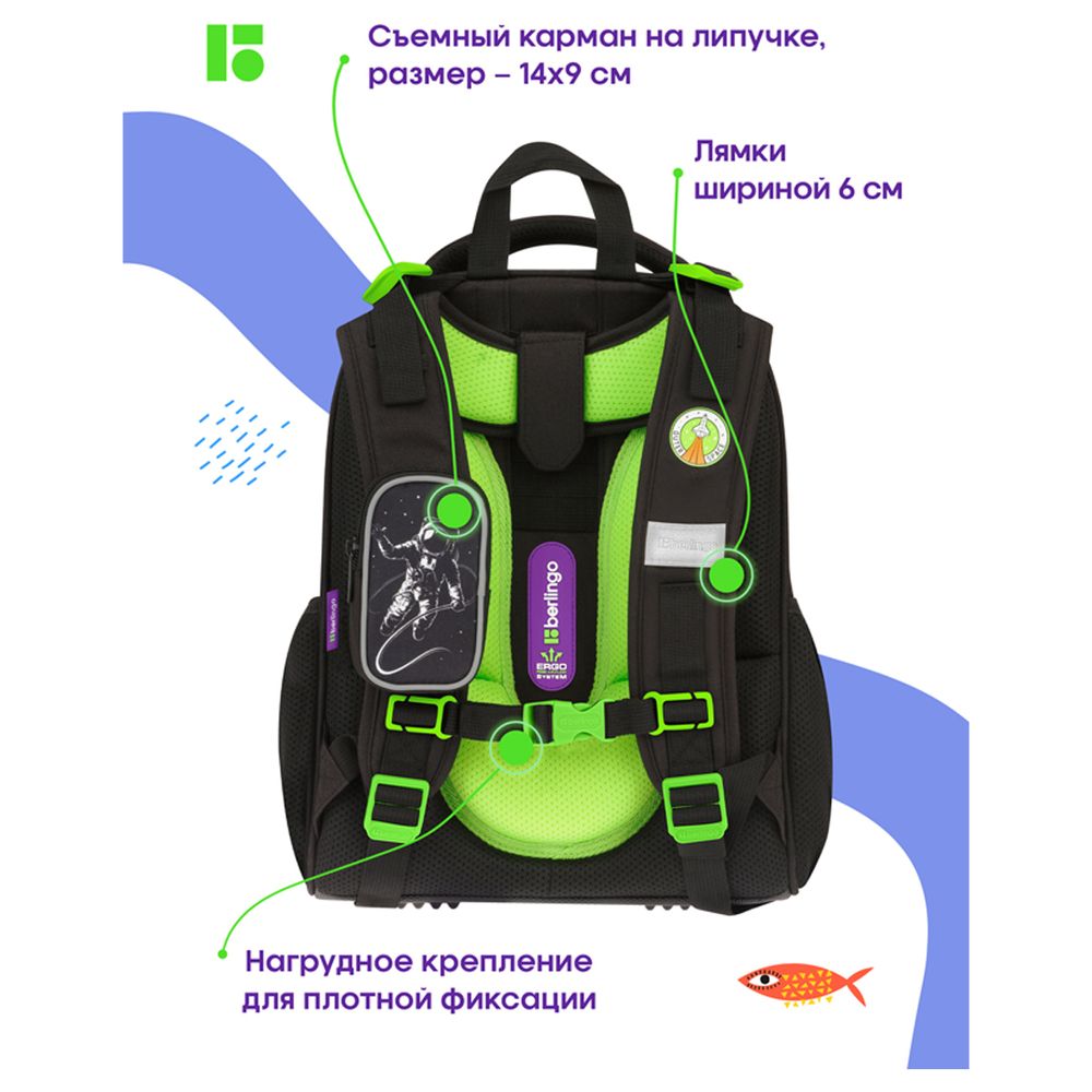Ранец Berlingo Expert "Over the planet" 37*28*16см, 2 отделения, 2 кармана, анатомическая спинка