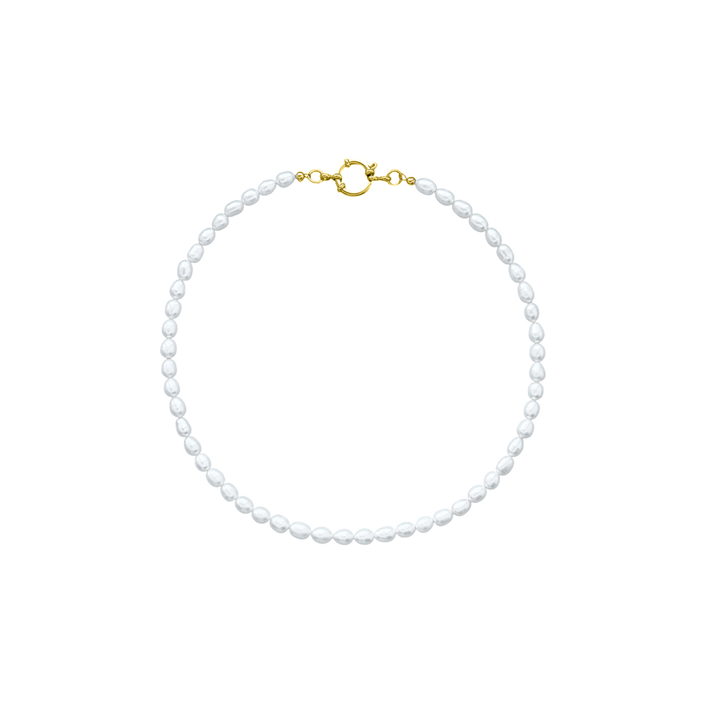 Колье из жемчуга формы рис 6-7 мм