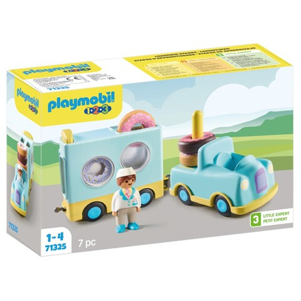 Playmobil - 1.2.3 Сумасшедший грузовик с пончиками с функцией сортировки и укладки 71325