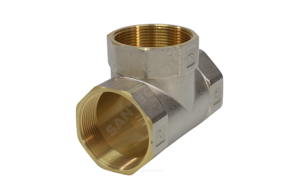 Тройник латунь никель Ду 20 (3/4") ВР/ВР 9007 ГОСТ 32585-2013 Aquasfera 9007-02
