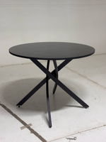 Стол М-City DISAUR Дарио D100 Черный, стекло, Черный каркас