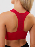 Бесшовный бюстгальтер-топ со спинкой-сеткой Laser Bra (Размер: L) (Цвет: красный)