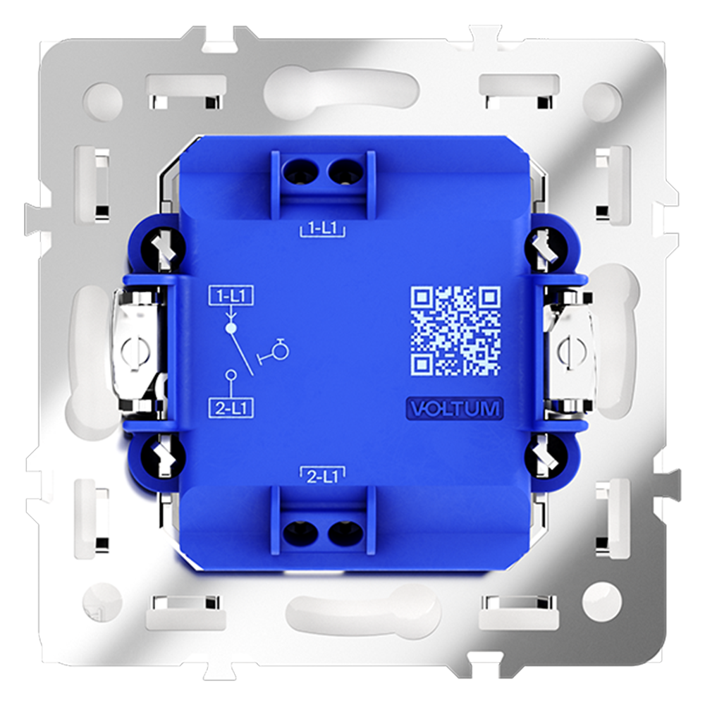 Выключатель с самовозвратом встраиваемый VOLTUM S70 одноклавишный 10А, (белый глянцевый)