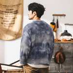 Американский тяжелый ретро свитер мужской зимний толстый,цвет градиент