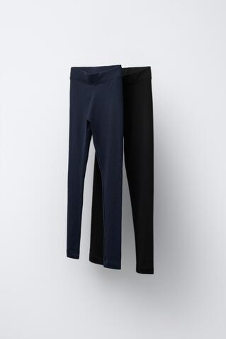 ZARA НАБОР ИЗ ДВУХ БАЗОВЫХ ЛЕГГИНСОВ, СИНИЙ/ЧЕРНЫЙ