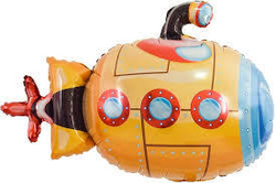 Шар (38""/97 см) Фигура, Подводная лодка, Оранжевый, 1 шт. Д192