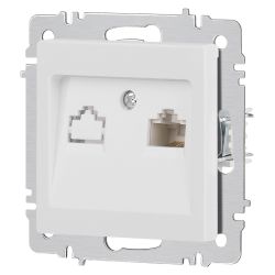 Розетка Intro Accent 6-303-01М информационная RJ45 IP20 СУ белый матовый