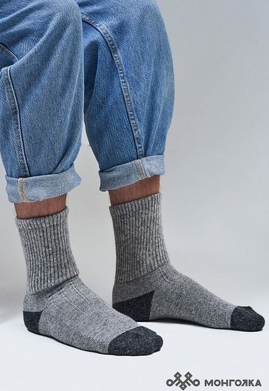 Носки из монгольской шерсти Серые