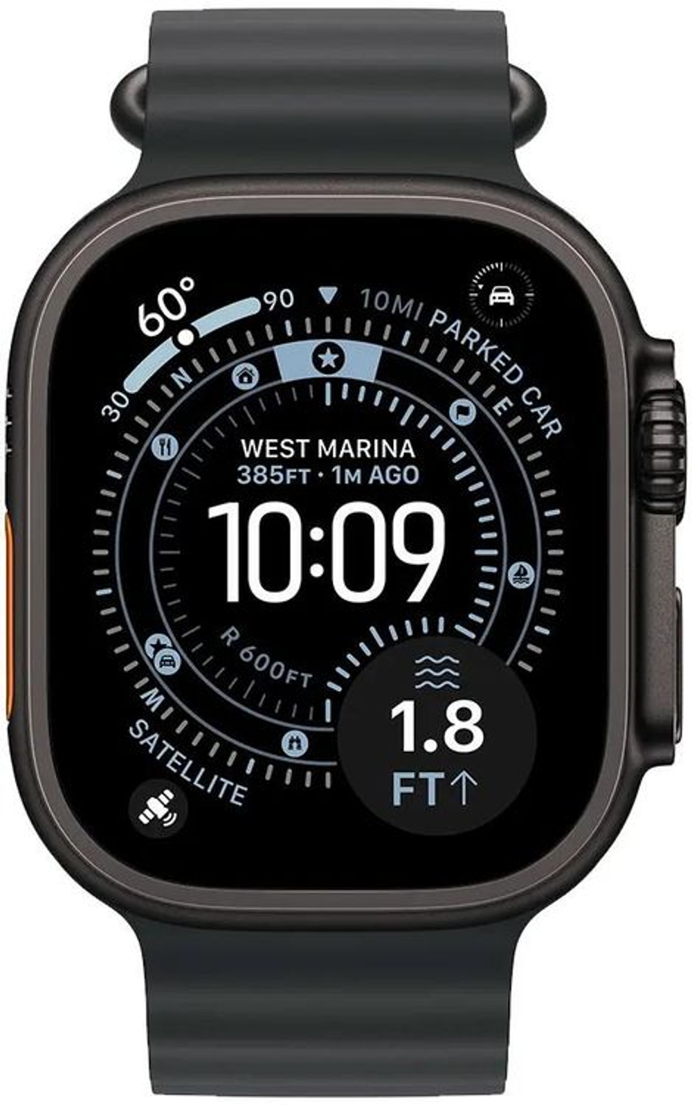 Смарт-часы Apple Watch Ultra 3 2025 A3281,  49мм,  черный/черный титан